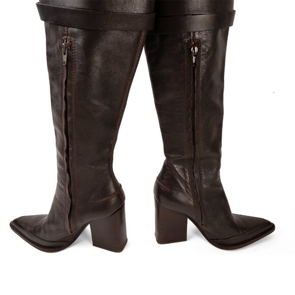 Veronique Branquinho Tall Leather Boots - Brown size 37 - Picture 4 of 12